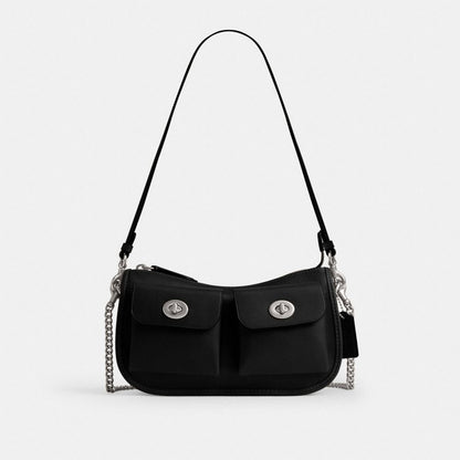 Coach Twin Turnlock Waverly Bag Silver/Black