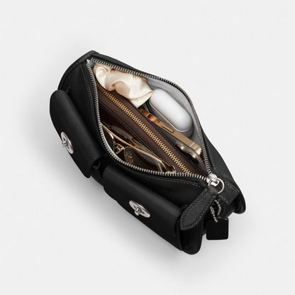 Coach Twin Turnlock Waverly Bag Silver/Black