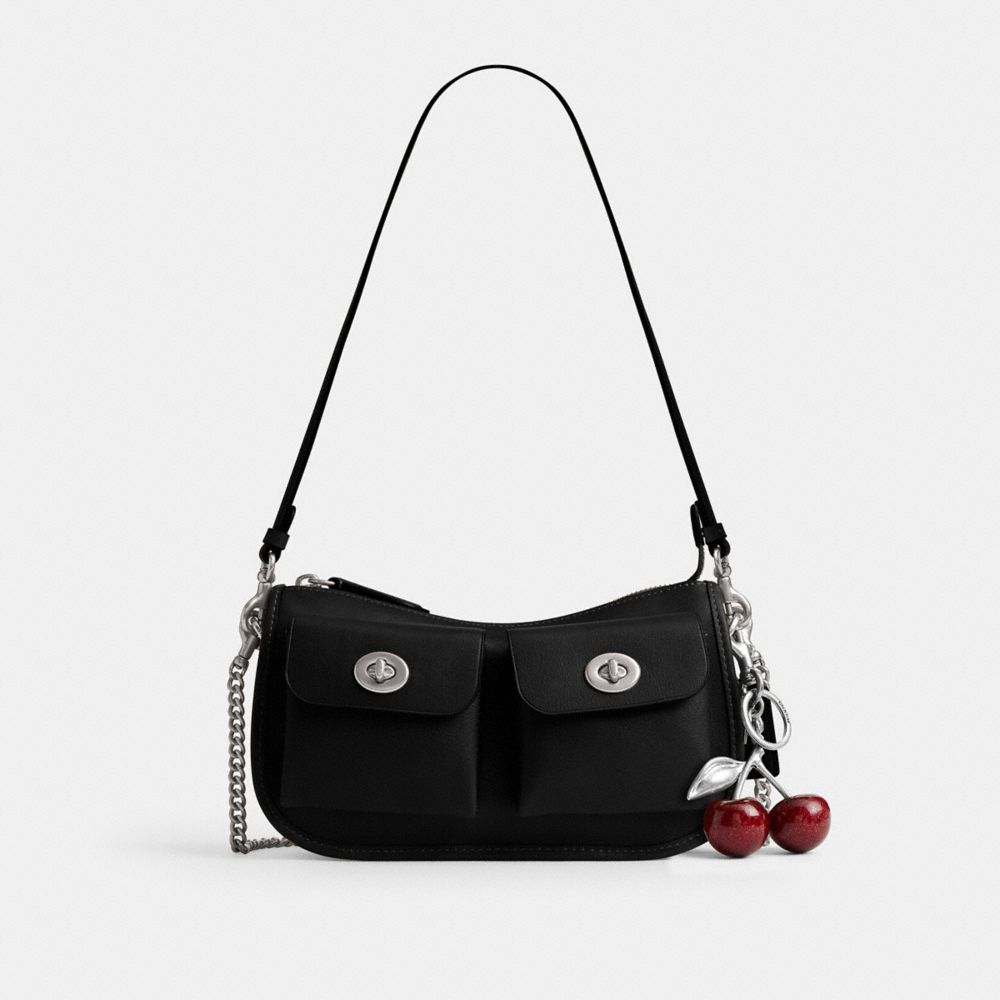 Coach Twin Turnlock Waverly Bag Silver/Black