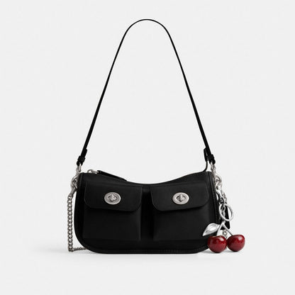 Coach Twin Turnlock Waverly Bag Silver/Black
