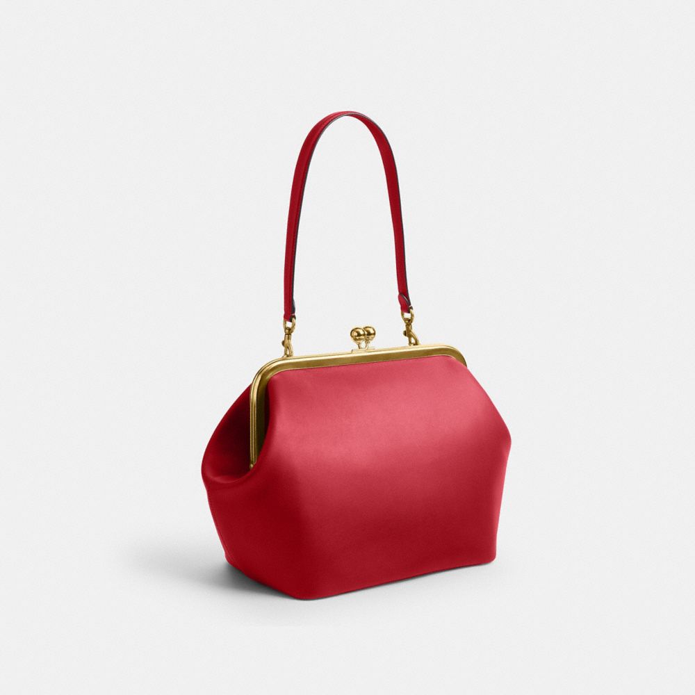 Coach Kisslock Frame Bag 27 Brass/Poppy
