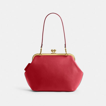 Coach Kisslock Frame Bag 27 Brass/Poppy