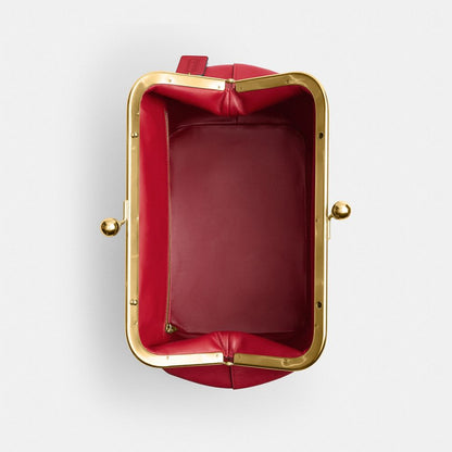 Coach Kisslock Frame Bag 27 Brass/Poppy