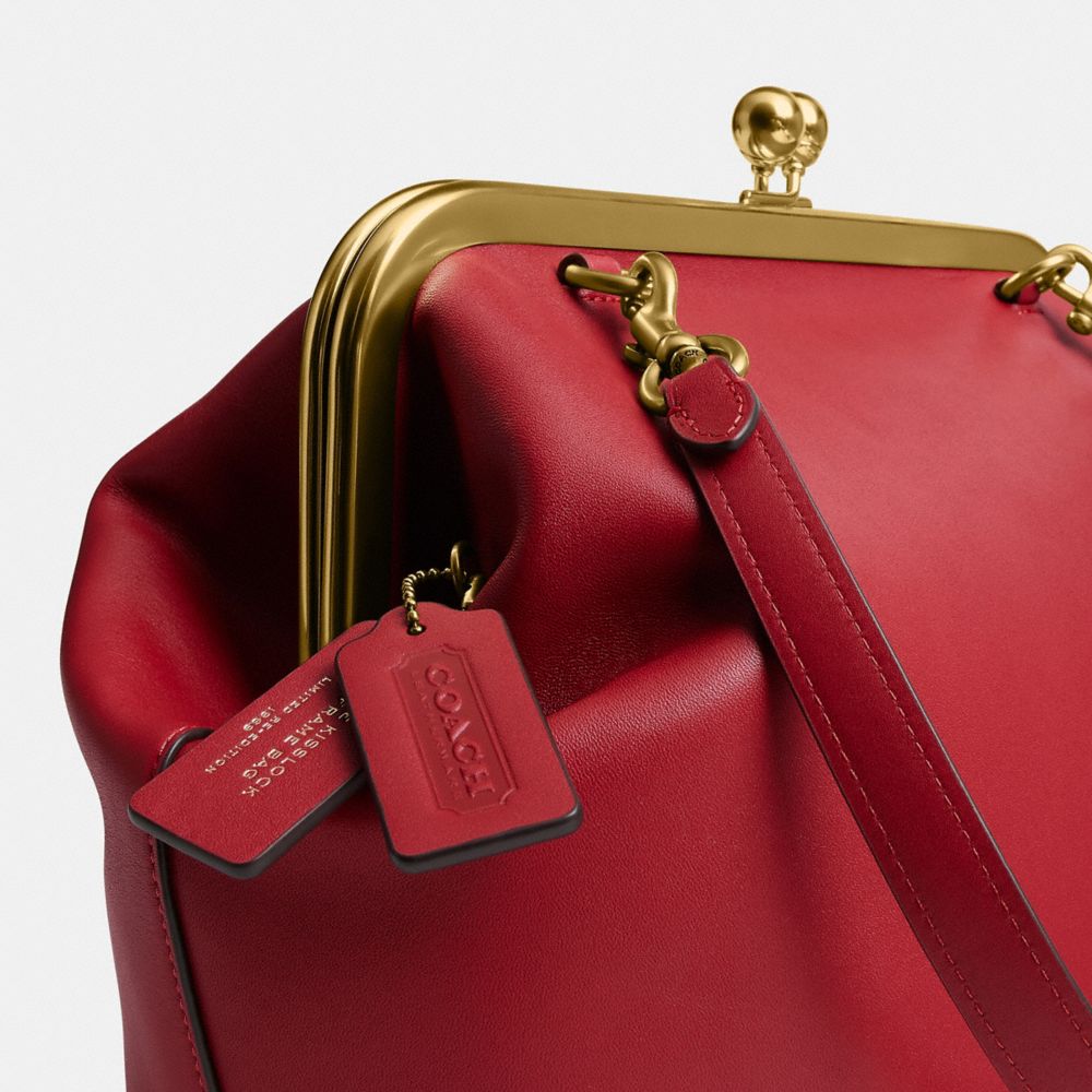 Coach Kisslock Frame Bag 27 Brass/Poppy