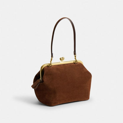 Coach Kisslock Frame Bag 27 Brass Warm Brown