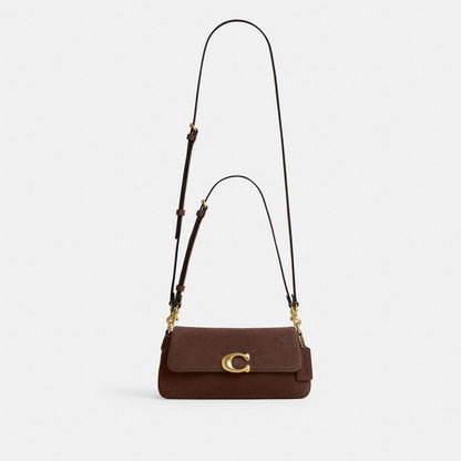 Coach Jet Shoulder Bag Brass Dark Chocolate