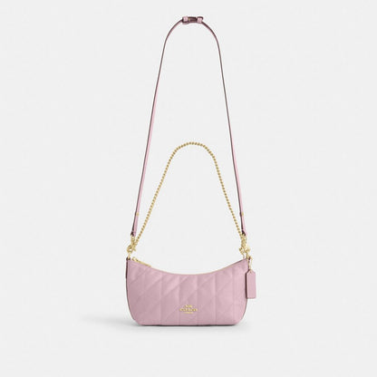 Coach Caitlin Shoulder Bag With Quilting Gold Carnation