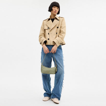 Coach Caitlin Shoulder Bag With Quilting Gold Pistachio