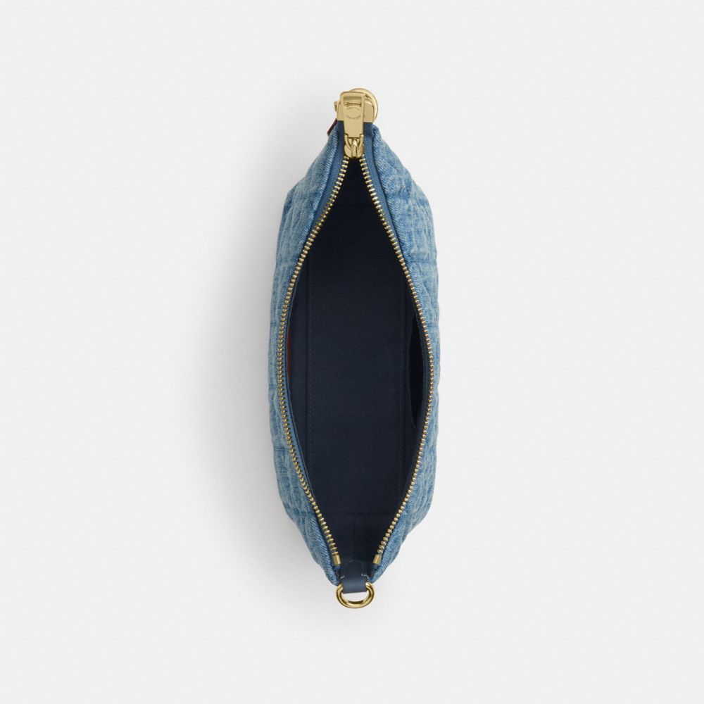 Coach Caitlin Shoulder Bag With Quilting Gold Indigo