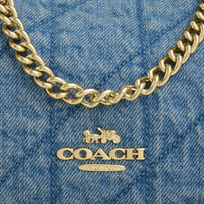Coach Caitlin Shoulder Bag With Quilting Gold Indigo
