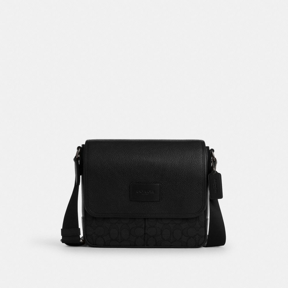 Coach Sprint Map Bag 25 In Signature Jacquard Black Copper Black