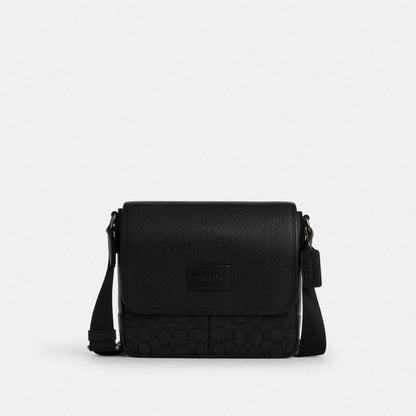 Coach Sprint Map Bag 25 In Signature Jacquard Black Copper Black