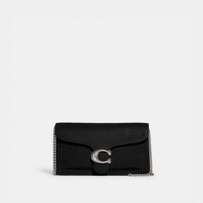 Coach Tabby Chain Clutch Silver Black