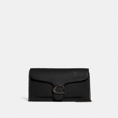 Coach Tabby Chain Clutch Pewter Black