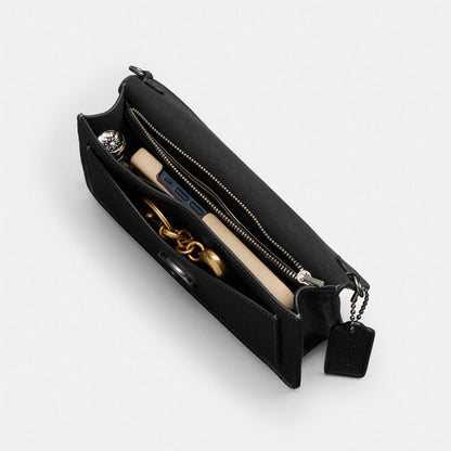 Coach Tabby Chain Clutch Pewter Black