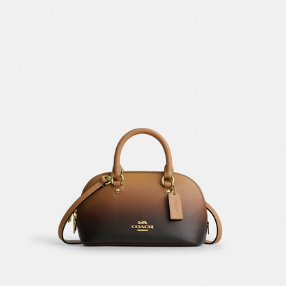 Coach Lara Mini Satchel Bag With Ombre Gold Latte