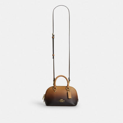 Coach Lara Mini Satchel Bag With Ombre Gold Latte