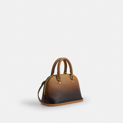 Coach Lara Mini Satchel Bag With Ombre Gold Latte