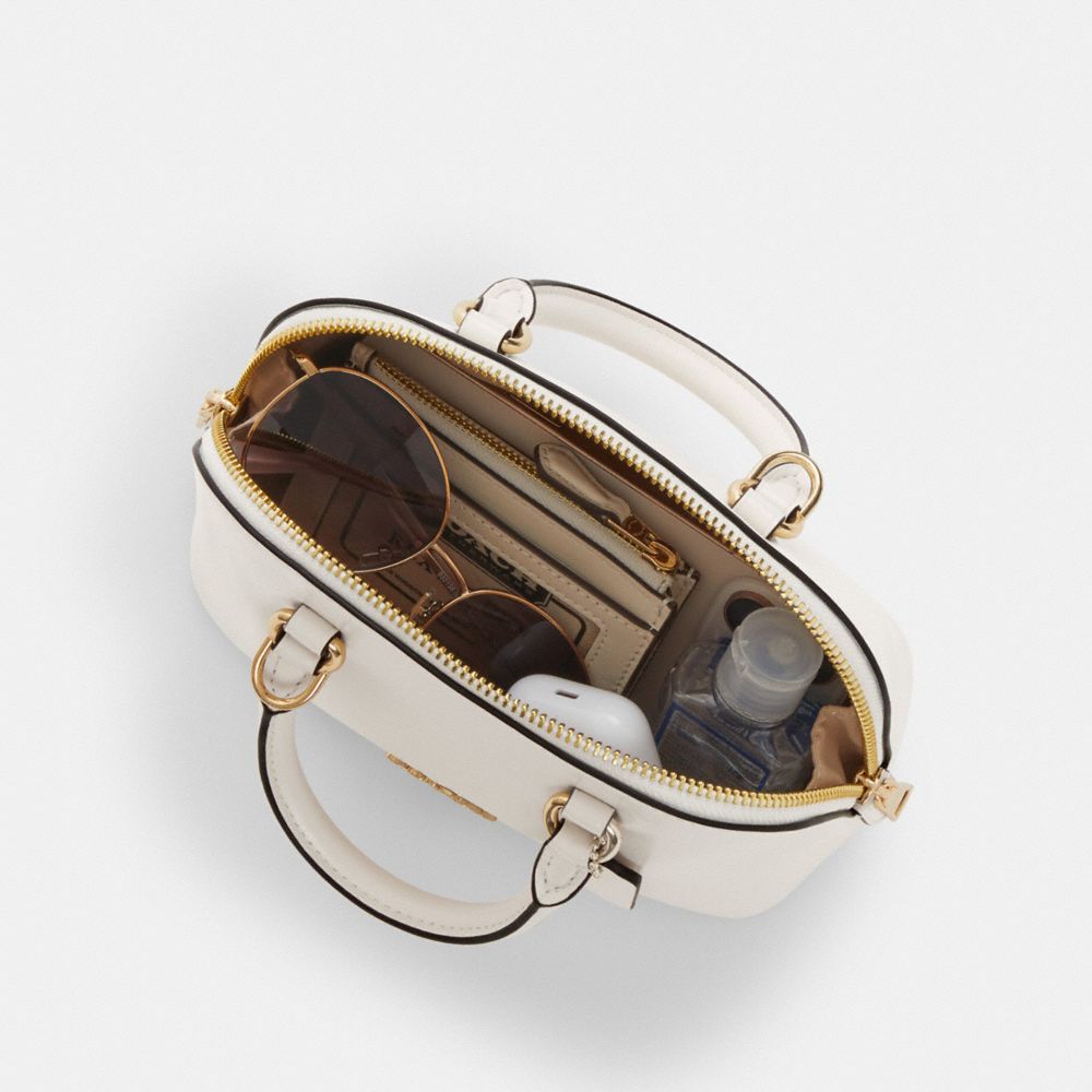 Coach Lara Mini Satchel Bag Gold Chalk