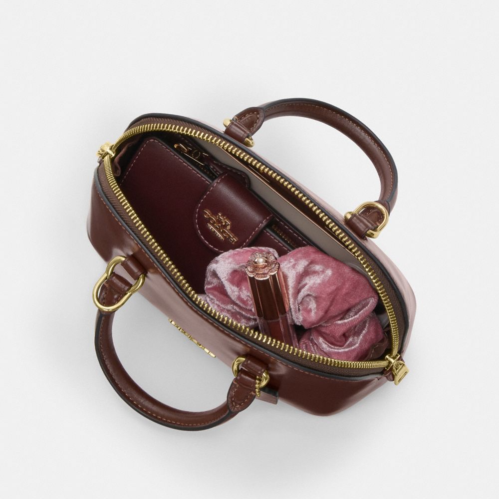 Coach Lara Mini Satchel Bag Gold Maple