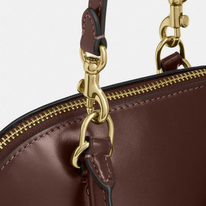 Coach Lara Mini Satchel Bag Gold Maple