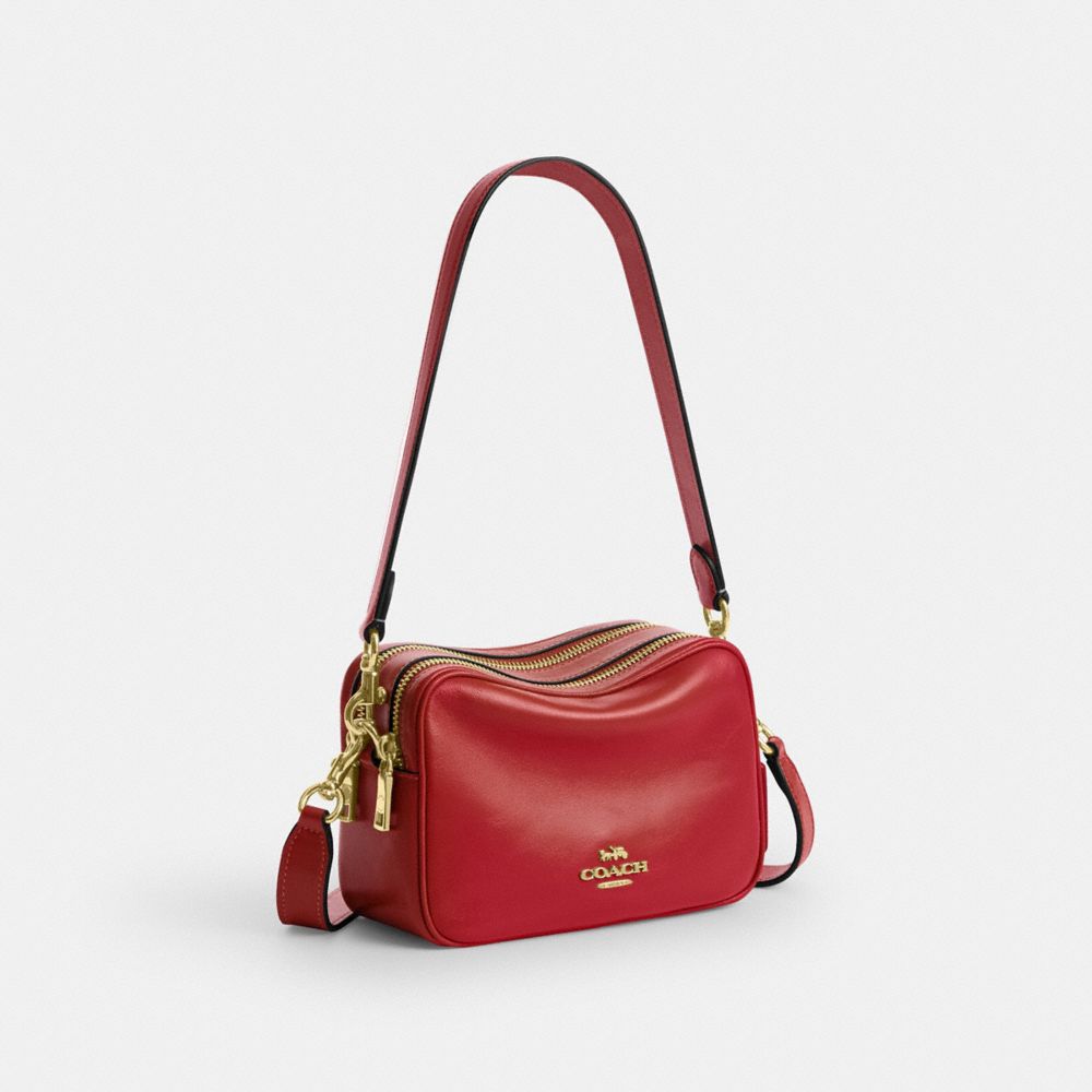 Coach Mini Carey Crossbody Bag Gold/Poppy