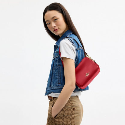 Coach Mini Carey Crossbody Bag Gold/Poppy