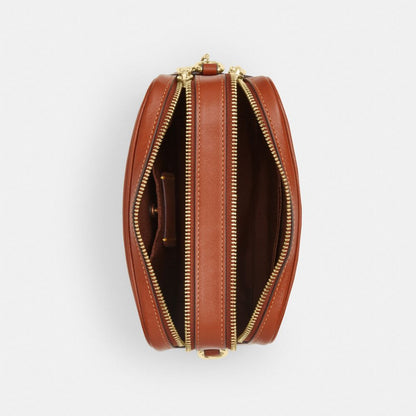 Coach Mini Carey Crossbody Bag Gold Cinnamon