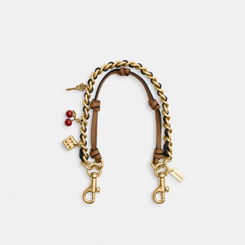 Coach Swag Bag Charm Brass Maple Honey Brown