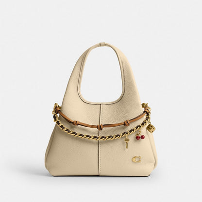 Coach Swag Bag Charm Brass Maple Honey Brown