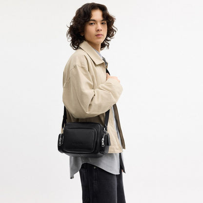 Coach Fletcher Crossbody Bag Silver Black