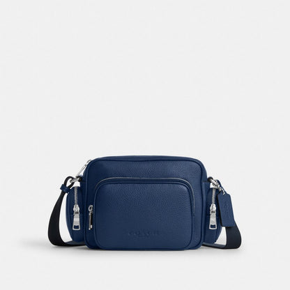 Coach Fletcher Crossbody Bag Silver Deep Blue