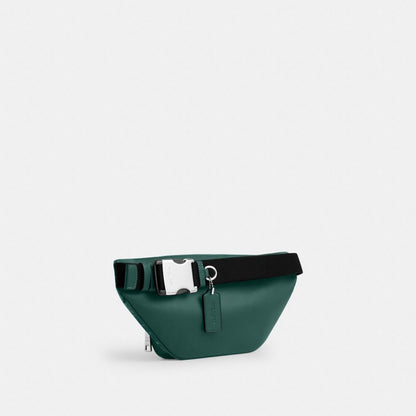 Coach Racer Small Belt Bag In Signature Canvas Silver Sea Green