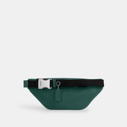 Coach Racer Small Belt Bag In Signature Canvas Silver Sea Green