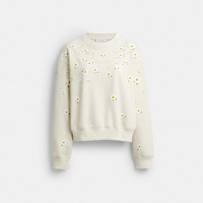 Coach Floral Crewneck Sweatshirt Cream