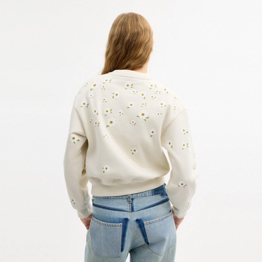 Coach Floral Crewneck Sweatshirt Cream