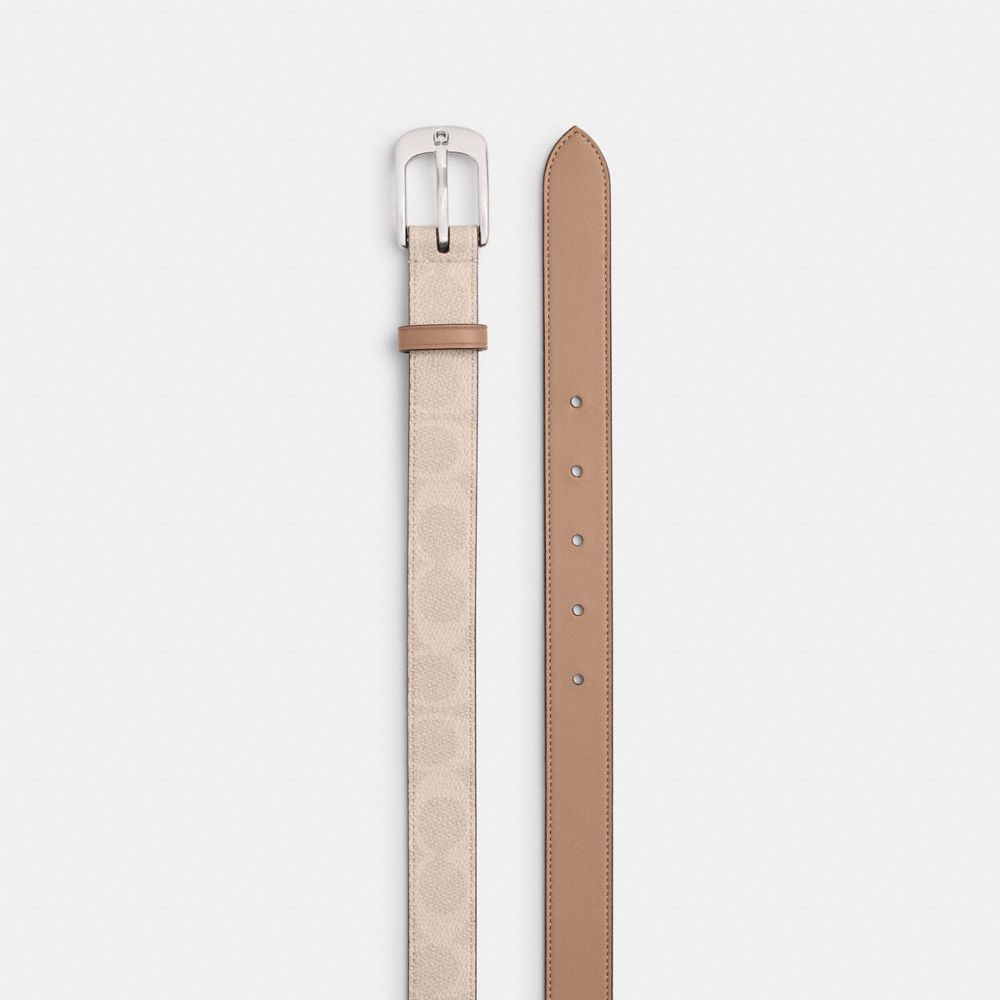 Coach C Harness Buckle Belt, 25 Mm Light Antique Nickel Sand Taupe