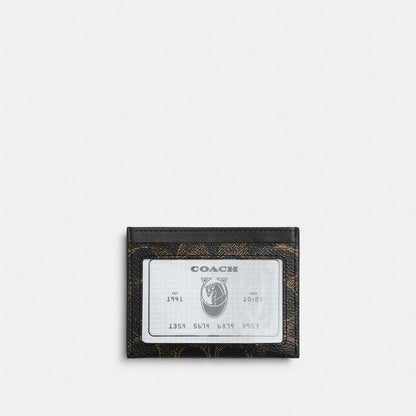 Coach Slim Id Card Case In Loved Signature Canvas Brown