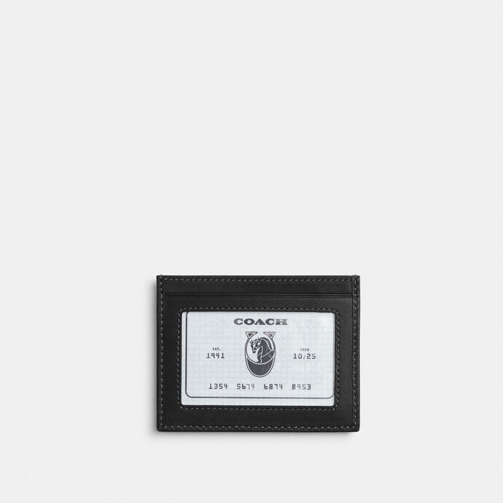 Coach Slim ID Card Case In Loved Signature Denim Light Indigo