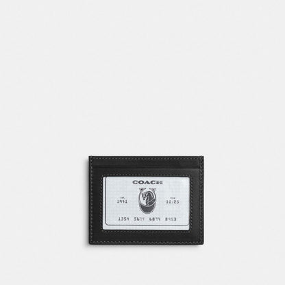 Coach Slim ID Card Case In Loved Signature Denim Light Indigo