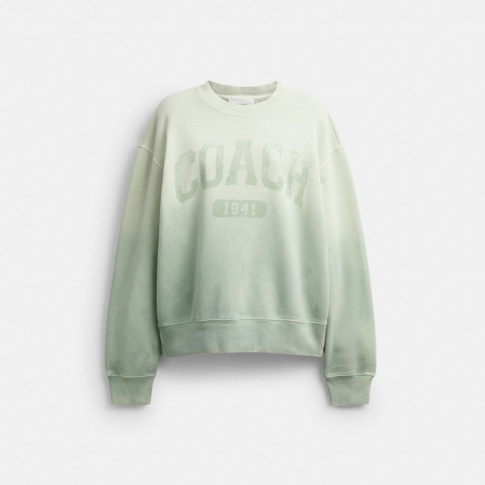Coach Ombre Sporty Crewneck Sweatshirt In Organic Cotton Mint