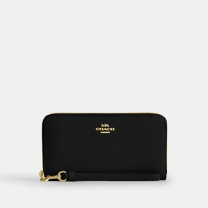 Coach Long Zip Around Wallet Gold/Black