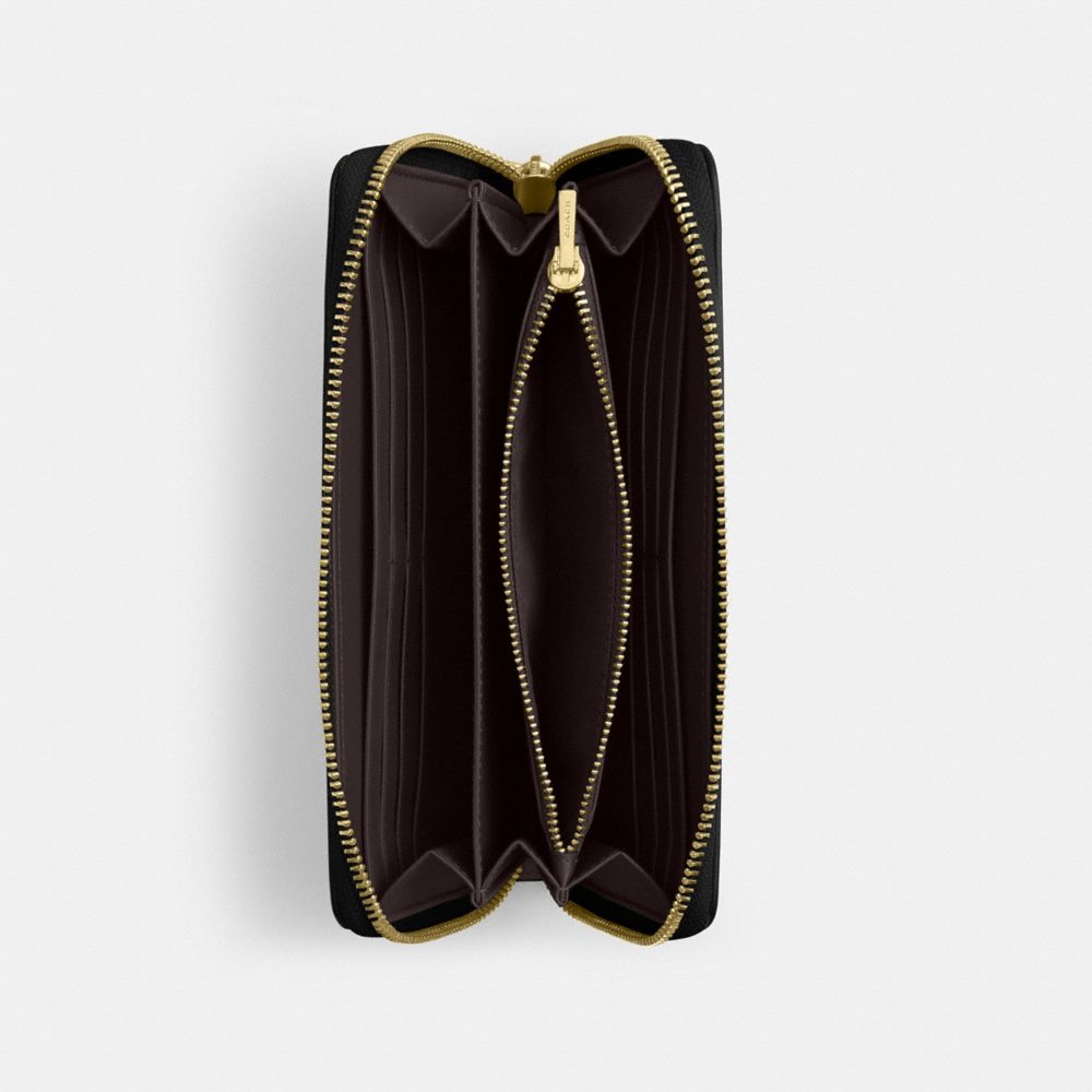 Coach Long Zip Around Wallet Gold/Black