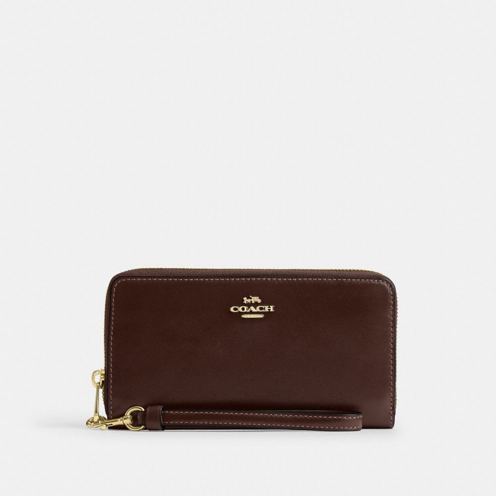 Coach Long Zip Around Wallet Gold/Maple