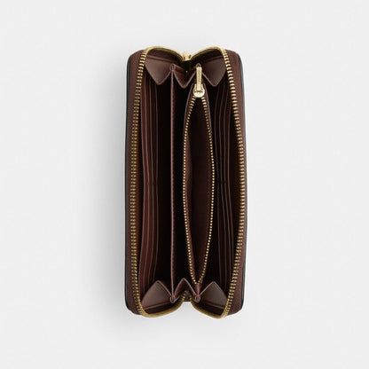 Coach Long Zip Around Wallet Gold/Maple