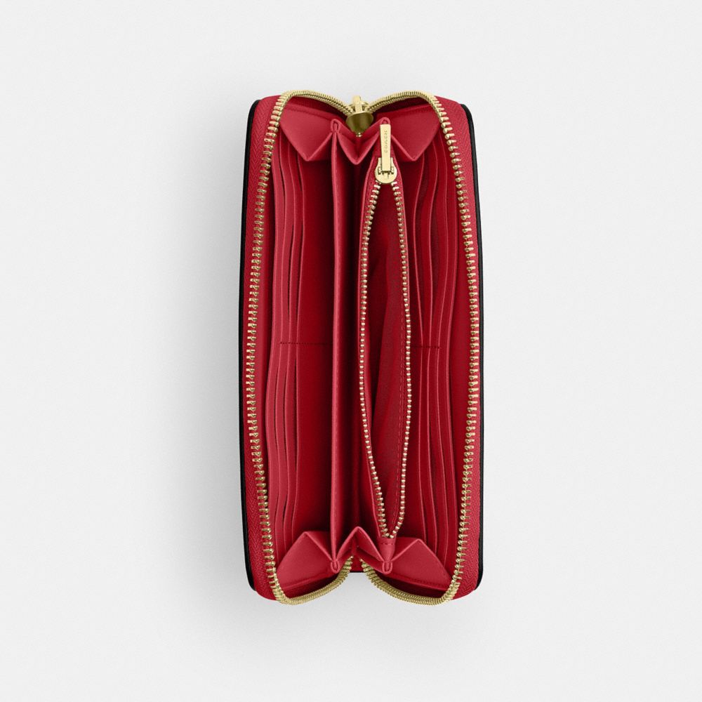 Coach Long Zip Around Wallet Gold/Poppy