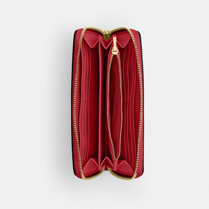 Coach Long Zip Around Wallet Gold/Poppy