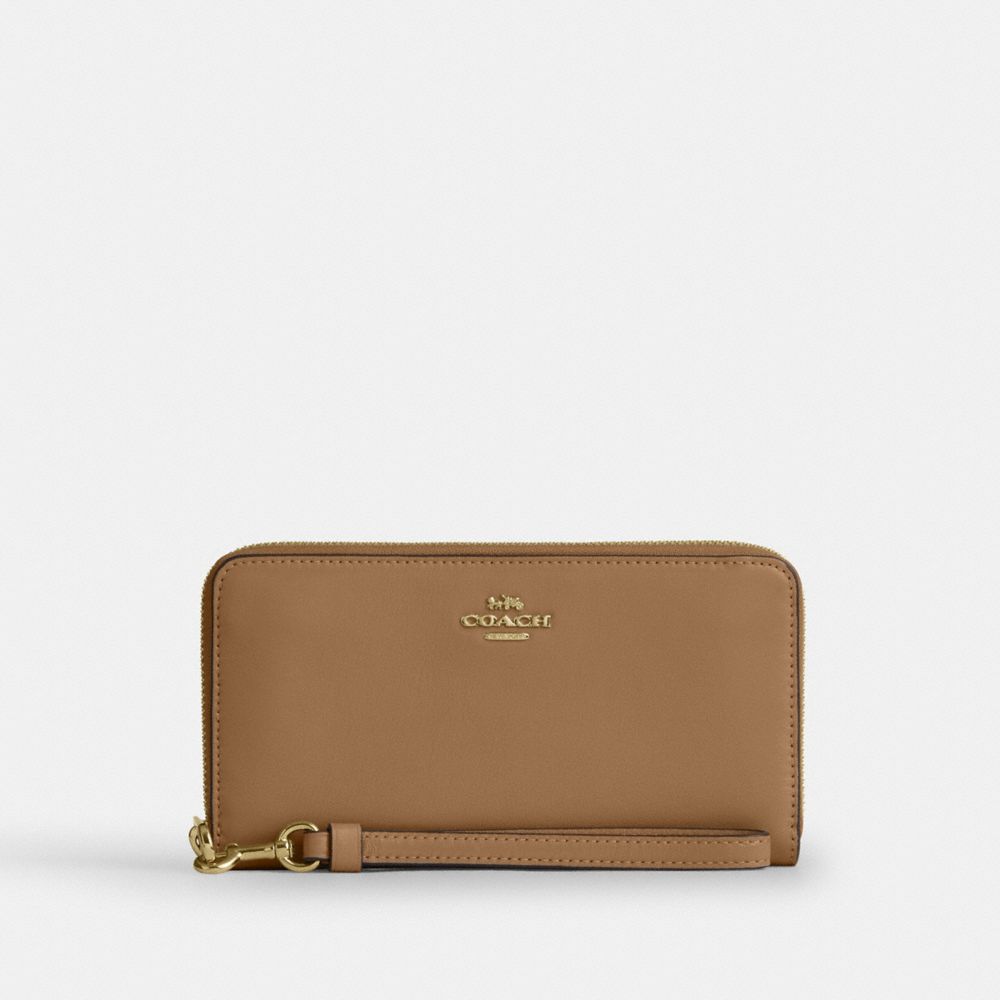 Coach Long Zip Around Wallet Gold/Sandy Beige