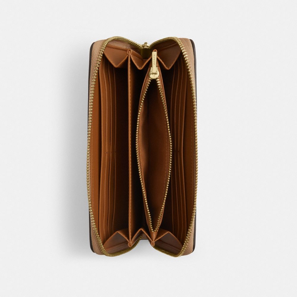 Coach Long Zip Around Wallet Gold/Sandy Beige