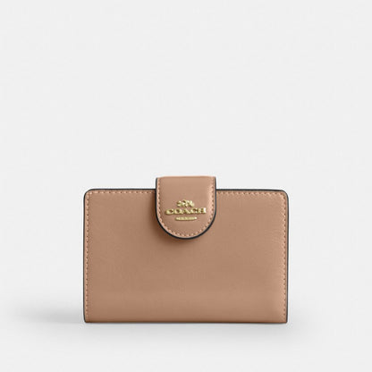 Coach Medium Corner Zip Wallet Gold Taupe